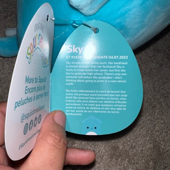 New Sky the Squid Squishmallows - Picture 7 of 8